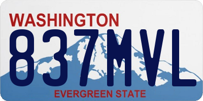 WA license plate 837MVL