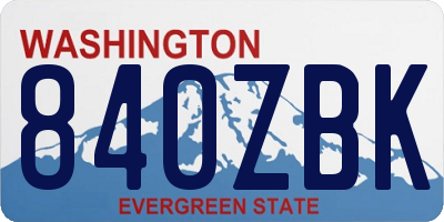 WA license plate 840ZBK