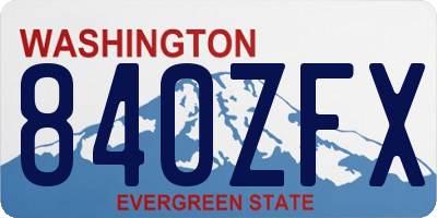 WA license plate 840ZFX