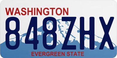 WA license plate 848ZHX