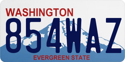 WA license plate 854WAZ