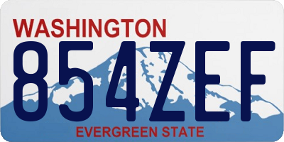 WA license plate 854ZEF