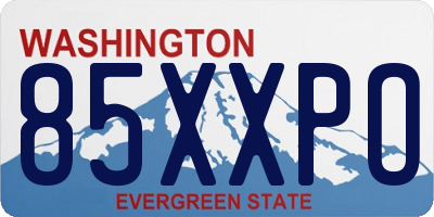 WA license plate 85XXPO
