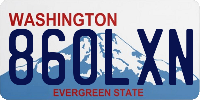 WA license plate 860LXN