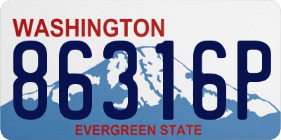 WA license plate 86316P