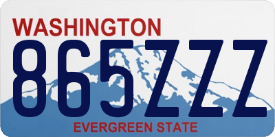 WA license plate 865ZZZ