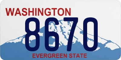 WA license plate 8670