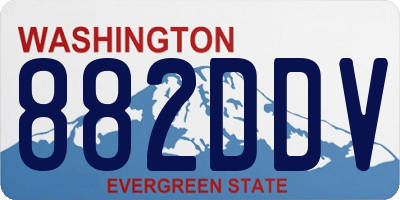 WA license plate 882DDV