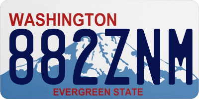 WA license plate 882ZNM