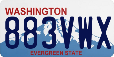 WA license plate 883VWX