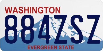 WA license plate 884ZSZ