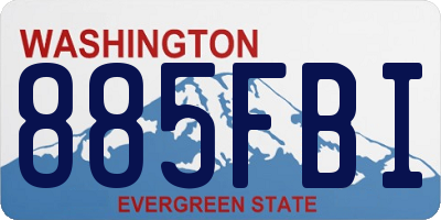 WA license plate 885FBI