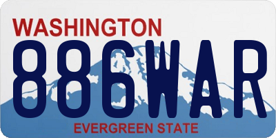 WA license plate 886WAR