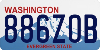 WA license plate 886ZOB