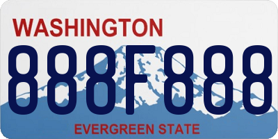 WA license plate 888F888