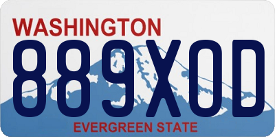 WA license plate 889XOD