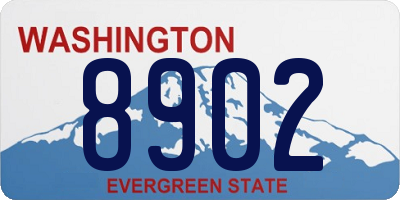 WA license plate 8902