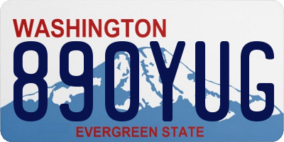 WA license plate 890YUG