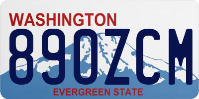 WA license plate 890ZCM