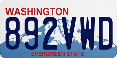 WA license plate 892VWD