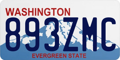 WA license plate 893ZMC