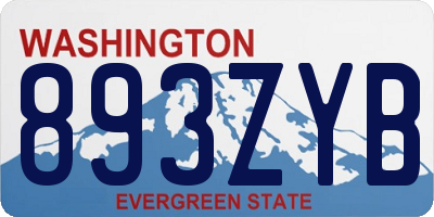 WA license plate 893ZYB