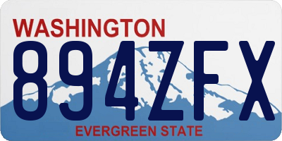 WA license plate 894ZFX