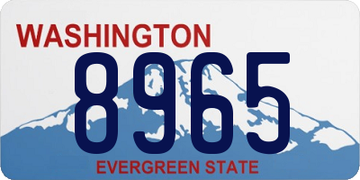 WA license plate 8965