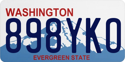 WA license plate 898YKO