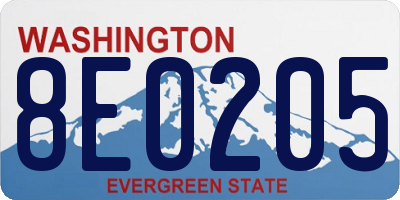 WA license plate 8E0205