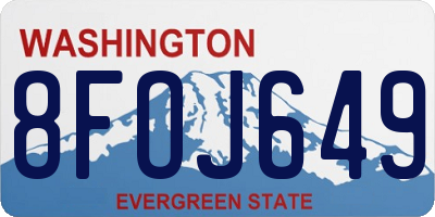 WA license plate 8FOJ649