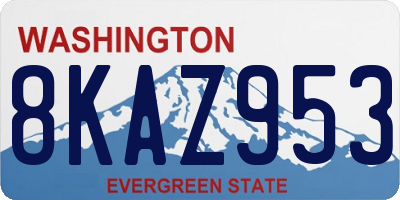 WA license plate 8KAZ953