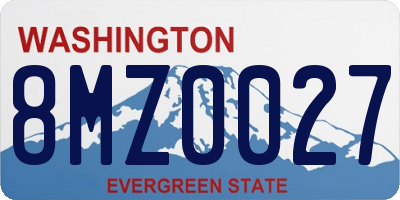 WA license plate 8MZ0027