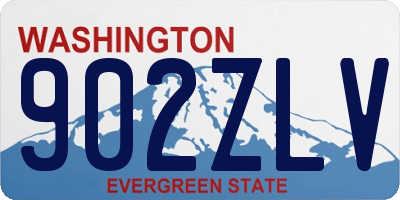 WA license plate 902ZLV