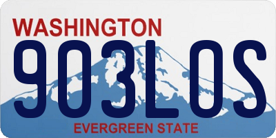 WA license plate 903LOS