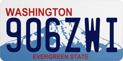 WA license plate 906ZWI