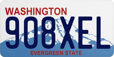 WA license plate 908XEL