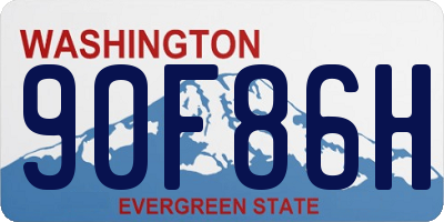 WA license plate 90F86H