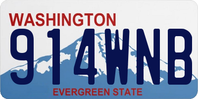 WA license plate 914WNB