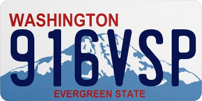 WA license plate 916VSP