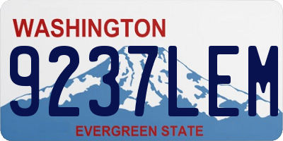 WA license plate 9237LEM