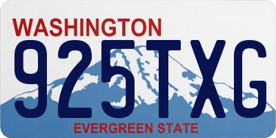 WA license plate 925TXG