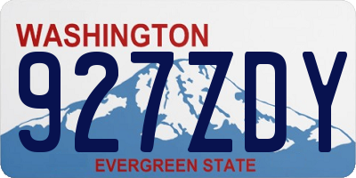 WA license plate 927ZDY