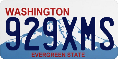 WA license plate 929XMS