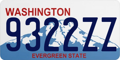 WA license plate 9322ZZ