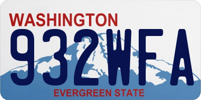 WA license plate 932WFA