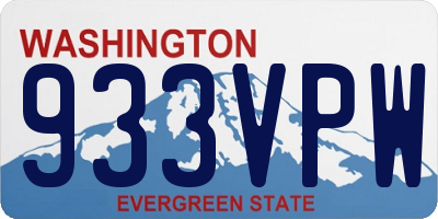 WA license plate 933VPW