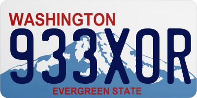 WA license plate 933XOR