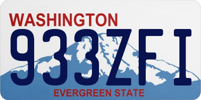 WA license plate 933ZFI