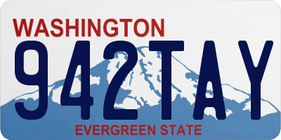 WA license plate 942TAY